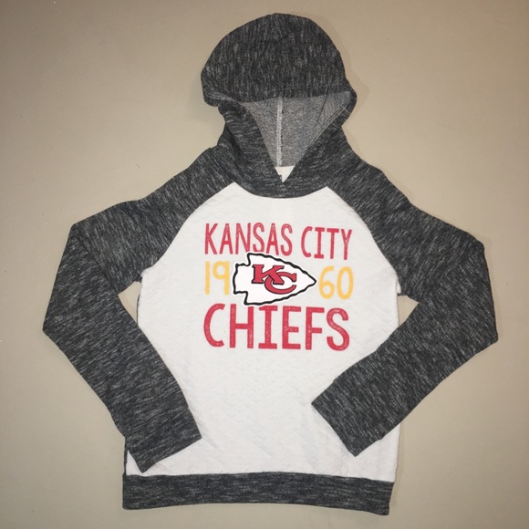 White Reebok Kansas City Chiefs NFL Youth Hoodie Hooded Sweatshirt
